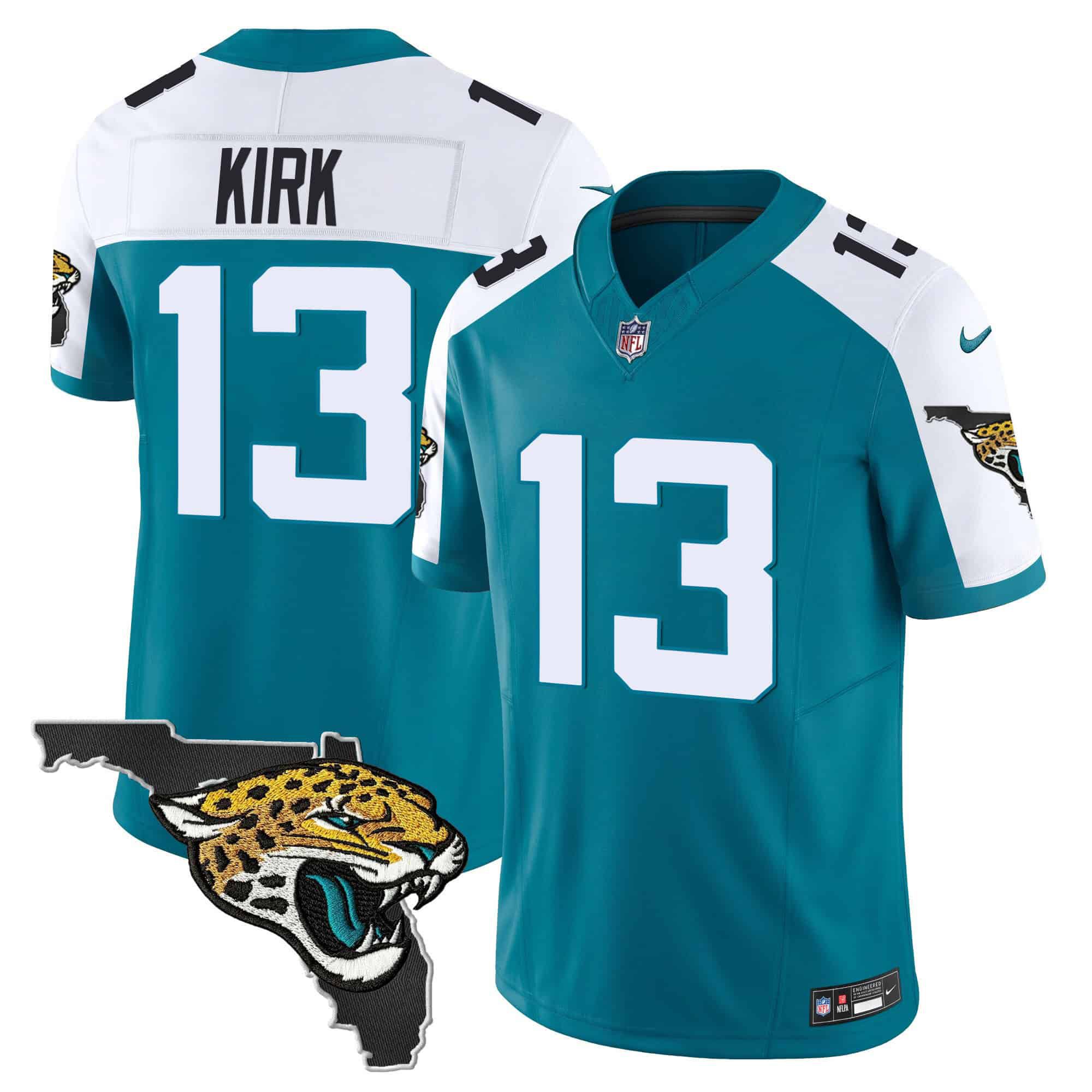 Men Jacksonville Jaguars #13 Kirk Green 2024 Nike Florida Patch Vapor NFL Jersey